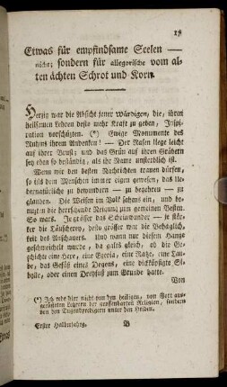 Etwas für empfindsame Seelen
