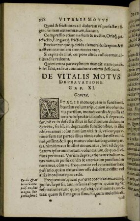 De Vitalis Motus Depravatione. Cap. XI.