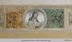 Die Ausstattung des Refektoriums : Die Geschichte von Joachim und Anna, Benediktinerheilige : Die Heilige Scholastica (?)