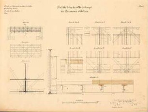 Dortmund-Ems-Kanal. Schleuse, Borssum: Brücke über das Unterhaupt: Ansichten, Schnitte 1:10