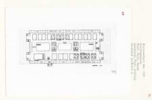 Justizgebäude, München-Maxvorstadt (Diplomarbeit bei Peter Poelzig): Grundriss 2. Obergeschoss 1:200