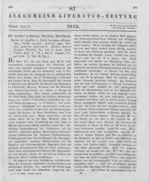 Wenrich, J. G.: Rerum ab Arabibus in Italia insulisque adiacentibus, Sicilia maxime, Sardinia atque Corsica gestarum commentarii. Leipzig: Vogel 1845