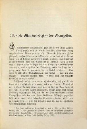 Über die Glaubwürdigkeit der Evangelien