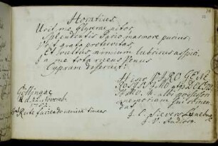 Johann Christian Sievers. Göttingen, 22.11.1752.