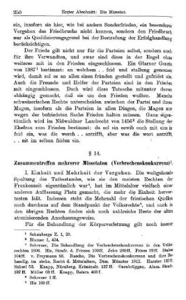 § 14. Zusammentreffen mehrerer Missetaten (Verbrechenskonkurrenz).