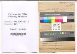 Entnazifizierung Heinrich Kruger , geb. 04.08.1894 (Gastwirt)