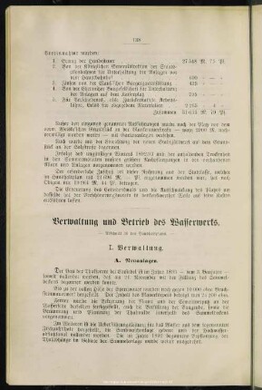 Verwaltung und Betrieb des Wasserwerks