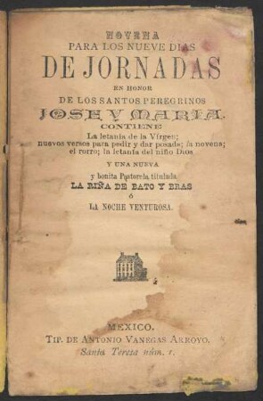 Novena para los nueve días de jornadas en honor de los santos peregrinos José y María