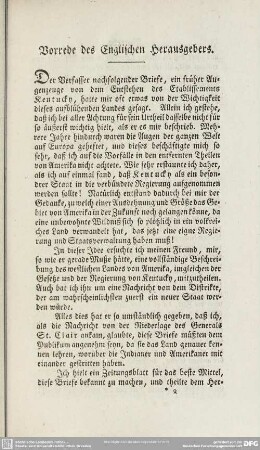 Vorrede des Englischen Herausgebers