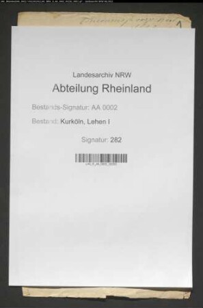 Liste über erteilte Bewilligungen zur Belastung rheinischer Lehngüter