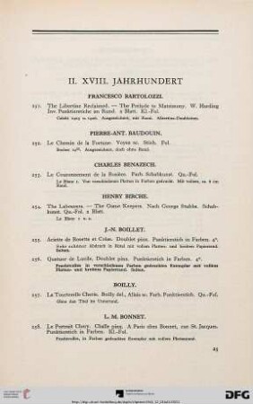 II. XVIII. Jahrhundert (Nr. 251-319)