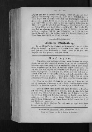 Kleinere Mittheilung.