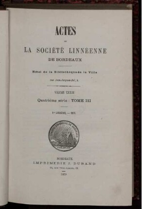 33: Actes de la Société Linnéenne de Bordeaux