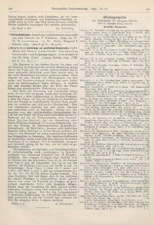 459 [Rezension] Ohly, Emil, Ohly‘s Sammlung von geistlichen Kasualreden. 23. Bd. ‚Meine Zeit stehet in deinen Händen‘. Eine Sammlung von Sylvester- und Neujahrspredigten
