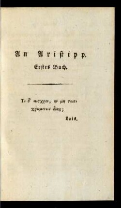 An Aristipp.