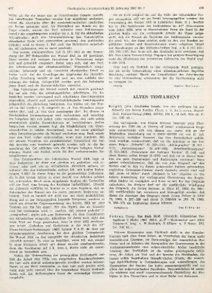 498-501 [Rezension] Fohrer, Georg, Das Buch Hiob