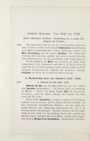 Sechster Zeitraum. Von 1648 bis 1740