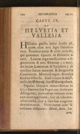 Caput IV. De Helvetia Et Vallesia
