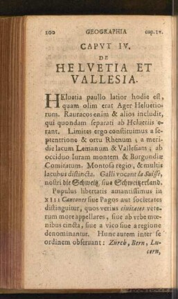 Caput IV. De Helvetia Et Vallesia