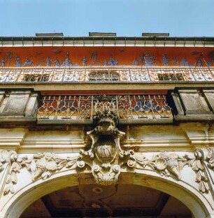 Dresden-Pillnitz. Schloß (1720-1725, M. D. Pöppelmann; 1788-1791, J. D. Schade). Wasserpalais, Mittelpavillon