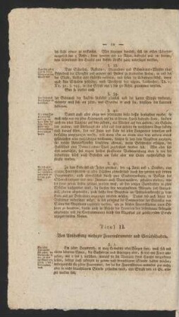 Titul II. Von Anschaffung nöthiger Feuerinstrumente und Geräthschaften