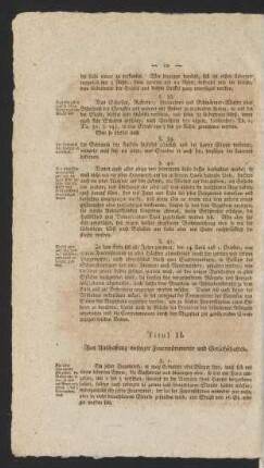 Titul II. Von Anschaffung nöthiger Feuerinstrumente und Geräthschaften