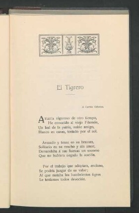 El Tigrero : A Carlos Olivera.