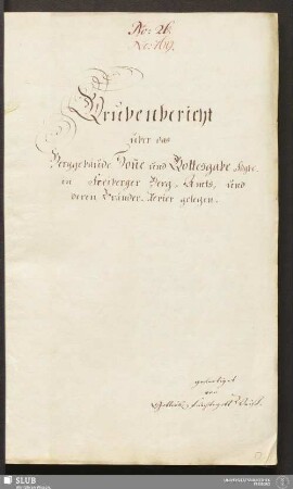 Grubenbericht über das Berggebäude Son̄e und Gottesgabe Fdgbe. - 17.6677 4. : in Freiberger Berg-Amts, und deren Bränder-Revier gelegen