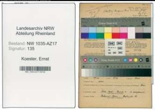 Entnazifizierung Ernst Koester , geb. 03.05.1910 (Bergingenieur)