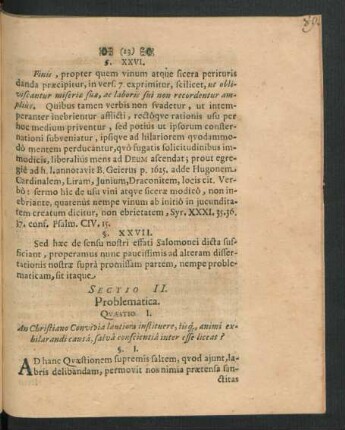 Sectio II. Problematica.