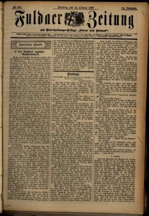 Zweite Ausgabe vom Dienstag, den 12. Oktober 1897.