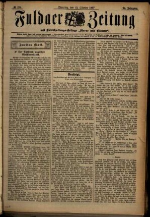 Zweite Ausgabe vom Dienstag, den 12. Oktober 1897.