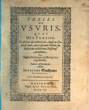 Theses de usuris : [pro gradu]