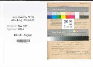 Entnazifizierung August Kilinski , geb. 09.07.1889 (Beamter)