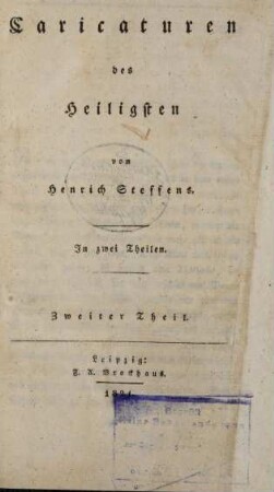 Zweiter Theil: Caricaturen des Heiligsten
