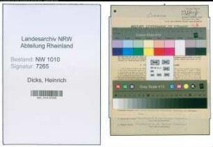 Entnazifizierung Heinrich Dicks , geb. 01.05.1911 (Sachbearbeiter)