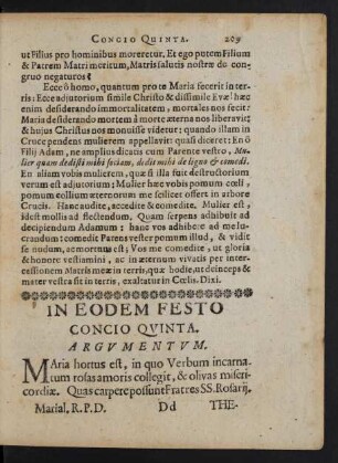 Concio Qvinta.