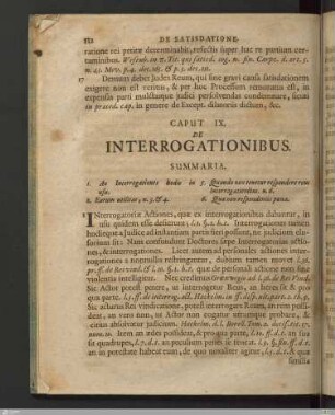 Caput IX. De Interrogationibus.