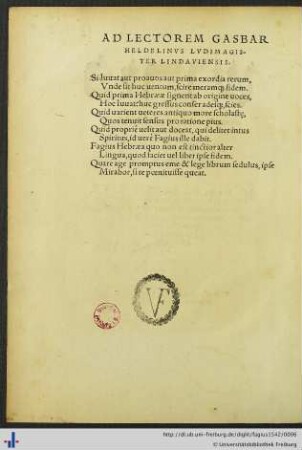 Ad Lectorem.