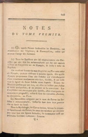 Notes du tome premier