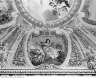 Personifikationen der Religion und die vier Kardinaltugenden, linkes Bildfeld: Temperantia