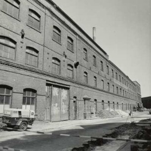 Glauchau, Fabrikhalle in der Lindenstraße, erbaut um 1925, Straßenansicht