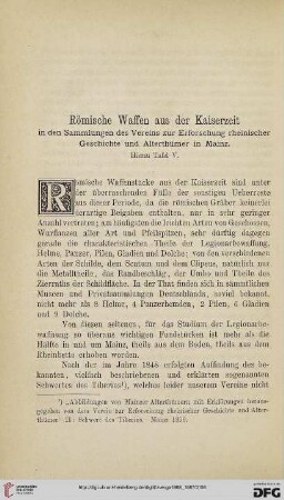 3: Römische Waffen aus der Kaiserzeit in den Sammlungen des Vereins zur Erforschung rheinischer Geschichte und Alterthümer in Mainz