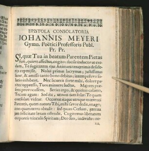 Epistola Consolatoria Johannis Meyeri Gymn. Poetici Professoris Publ. ...