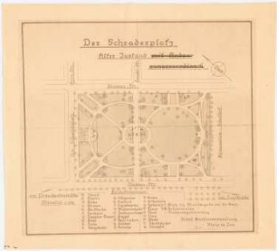 Schraderplatz, Stolp: Bestandsplan: Grundriss des Platzes vor der Umgestaltung 1:500