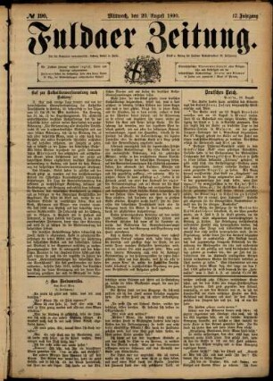 Ausgabe vom Mittwoch, den 20. August 1890.