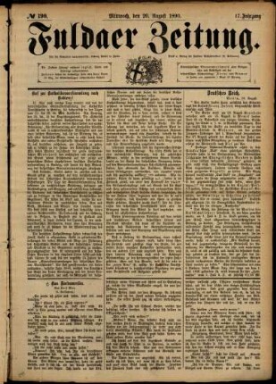 Ausgabe vom Mittwoch, den 20. August 1890.