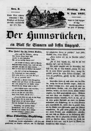 Der Hunnsrücken. 1839-1842