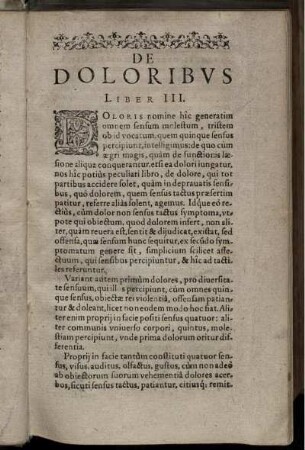 De Doloribus Liber III.