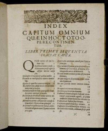 Index Capitum Omnium Quæ In Hoc Toto Opere Continentur.